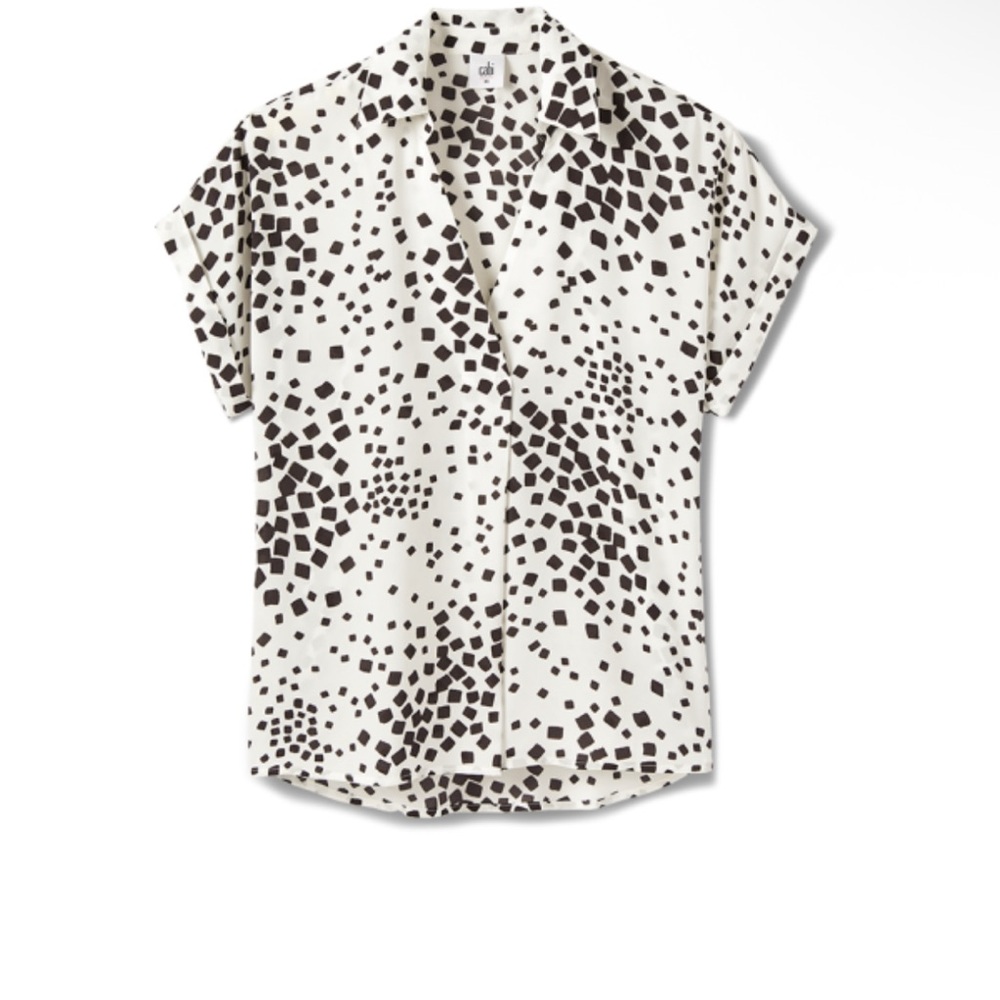 Cabi Replay Top- Black and White Patterned Women's Top
